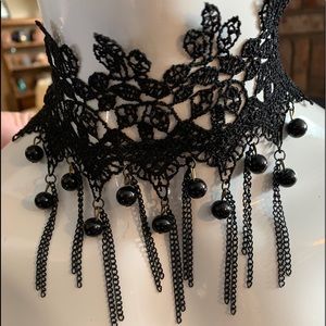 New Lace Cocker necklace  with beads